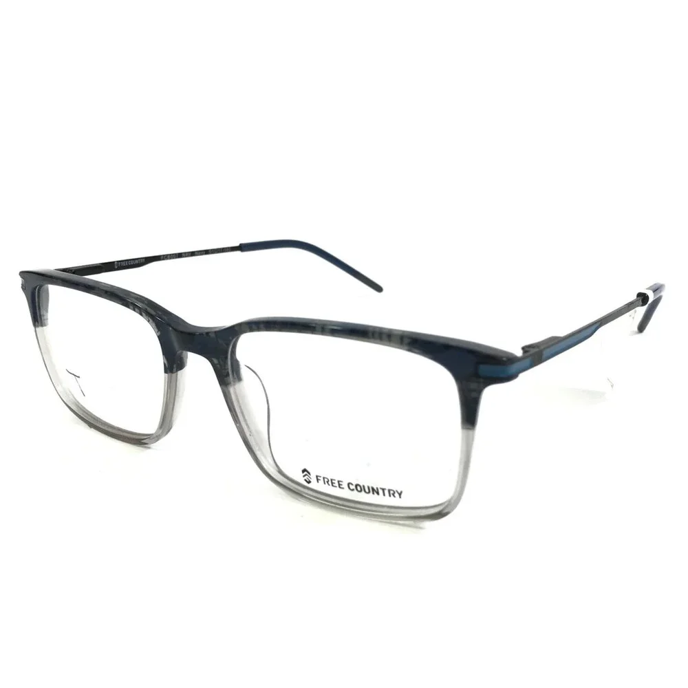 Free Country Eyeglasses Frames FCB007 NAV Navy Blue Rectangle Full Rim 51-17-140